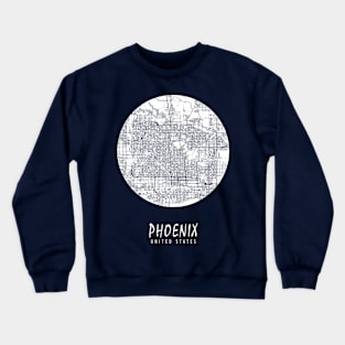 Phoenix, Arizona, USA City Map - Full Moon Crewneck Sweatshirt